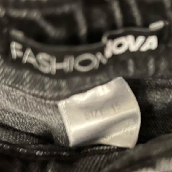 Fashion Nova Black Distressed Flare Jeans - Picture 3 of 4